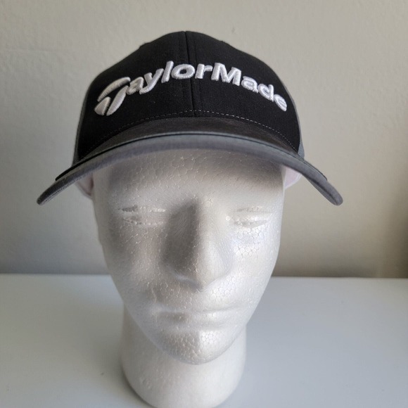 TaylorMade Golf Hat Cap TP Ball Burner Adjustable Strapback Black Gray - Picture 2 of 11